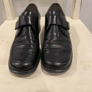 Etienne Aigner Black Leather Slip-On Loafers